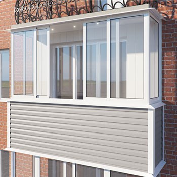 отделка балкона фасадным сайдингом пример