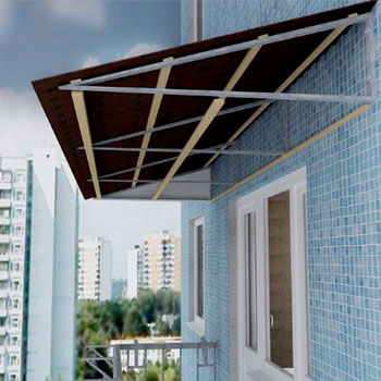 устройство козырька и крыши над балконом