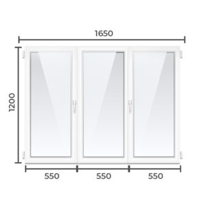 Окно ПВХ Brusbox 60  1200x1650 1 камерный профиль