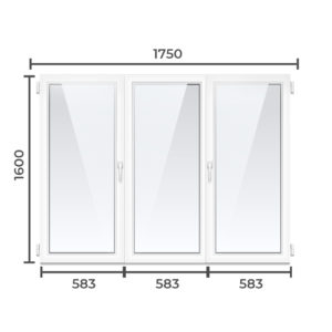 Окно ПВХ Brusbox 60  1600x1750 1 камерный профиль