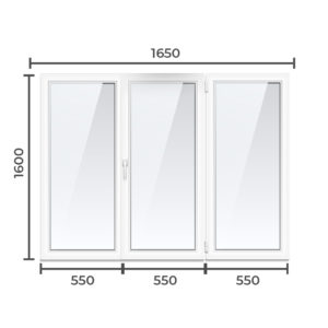 Окно ПВХ Brusbox 60 1600x1650 1 камерный профиль