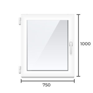 Окно ПВХ Brusbox 60  1000x750 1 камерный профиль